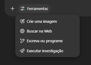 Botão Ferramentas do ChatGPT