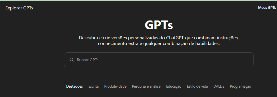 Área GPT do ChatGPT é um dos pontos mais importantes da IA